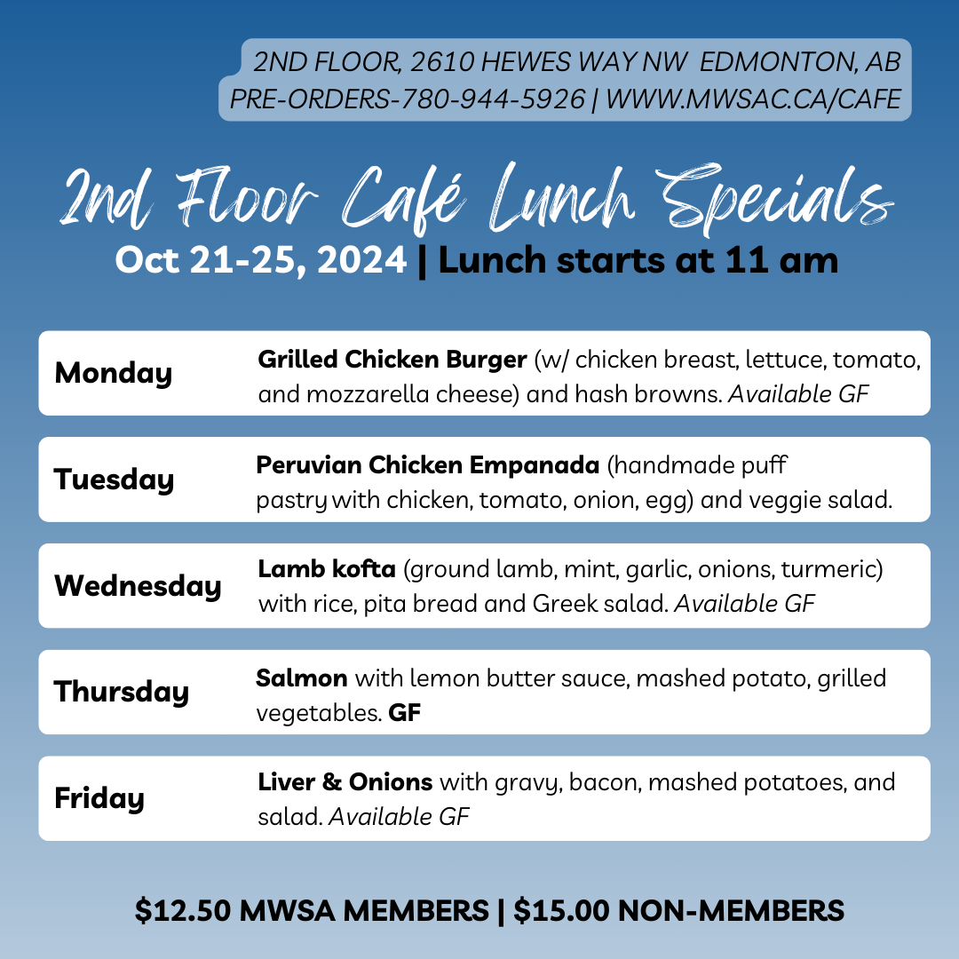 mwsa 2nd floor cafe lunch specials october 21-25