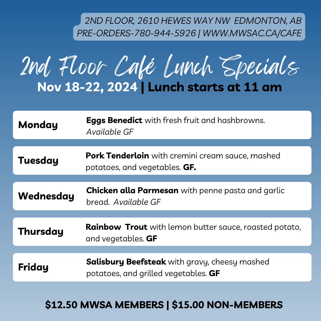 mwsa 2nd floor cafe lunch specials Nov 18-22