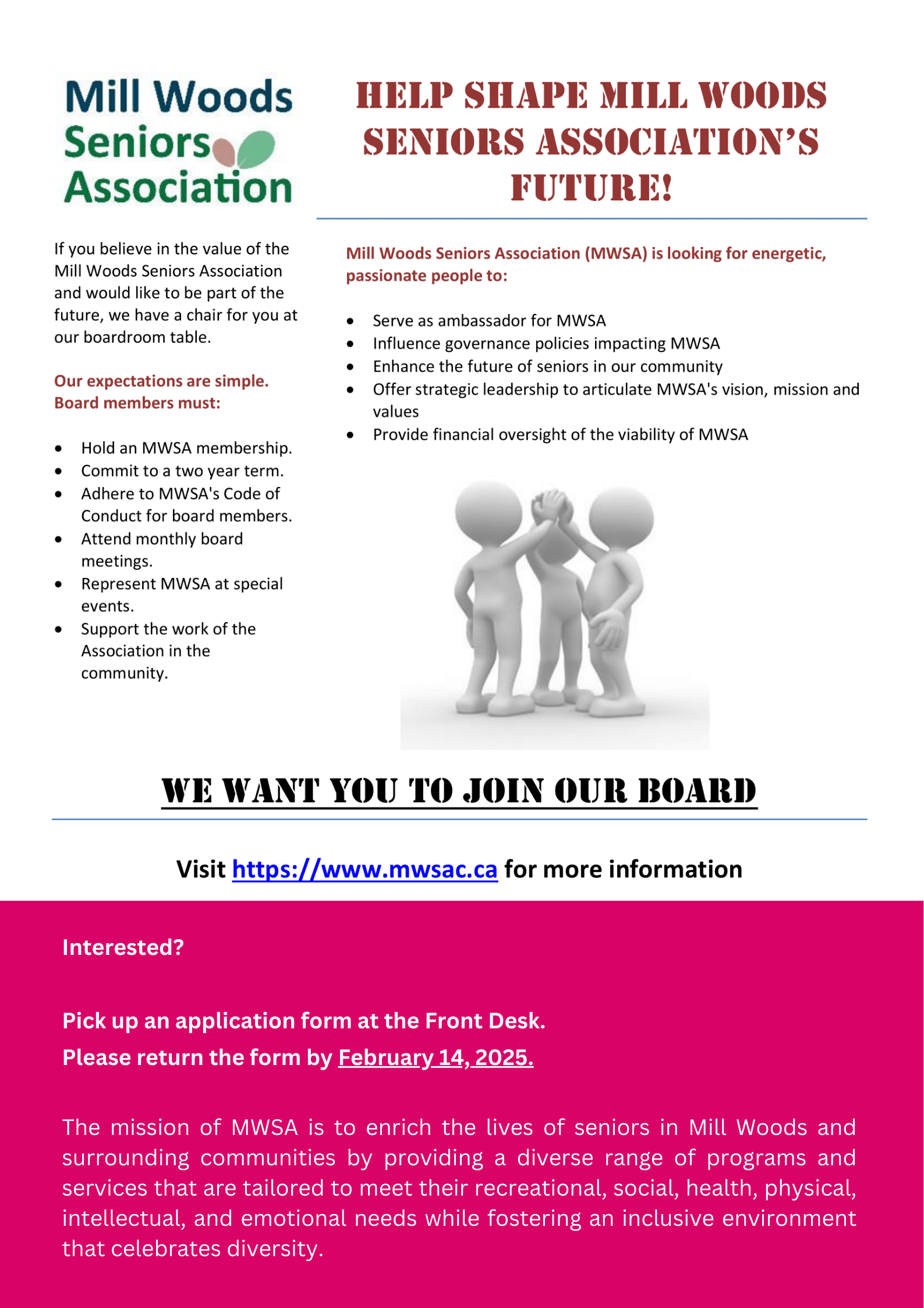 mwsa looking for board members