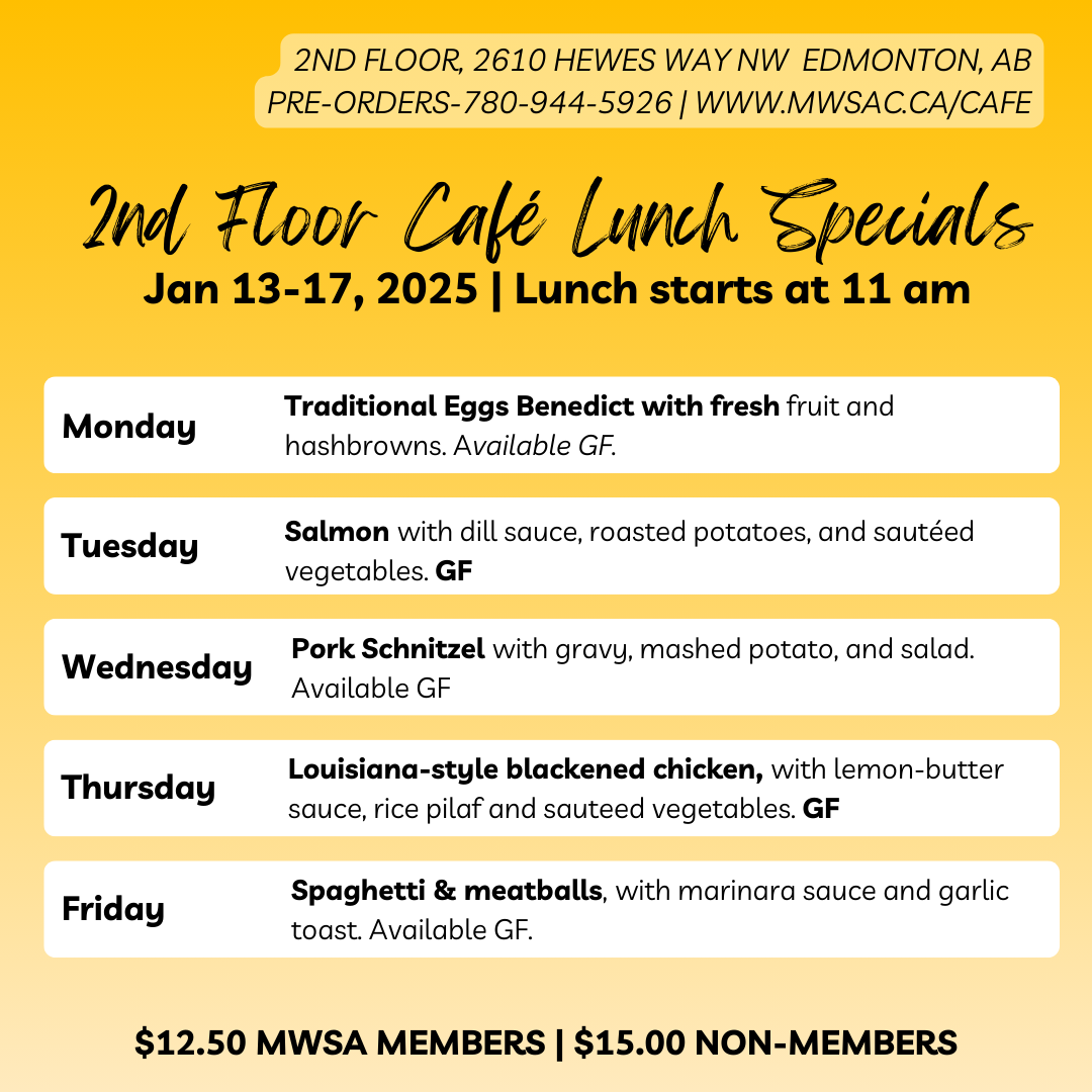 mwsa 2nd floor cafe january 13-17, 2025