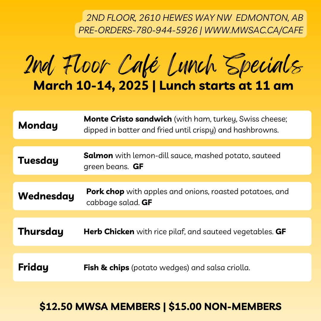 mwsa 2nd floor cafe lunch march 10-14 2025